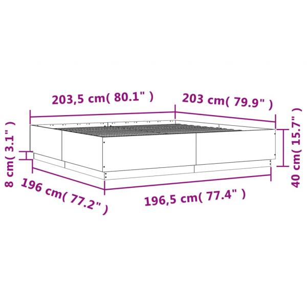 Bettgestell Sonoma-Eiche 200x200 cm Holzwerkstoff