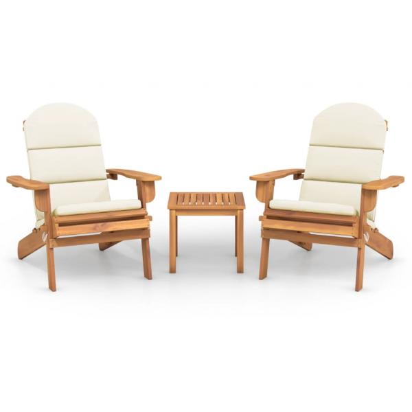 3-tlg. Garten-Lounge-Set Adirondack Massivholz Akazie