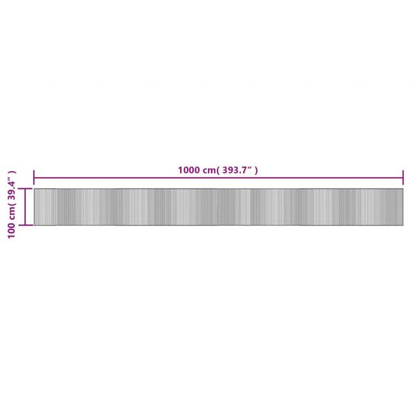 Teppich Rechteckig Hell Natur 100x1000 cm Bambus