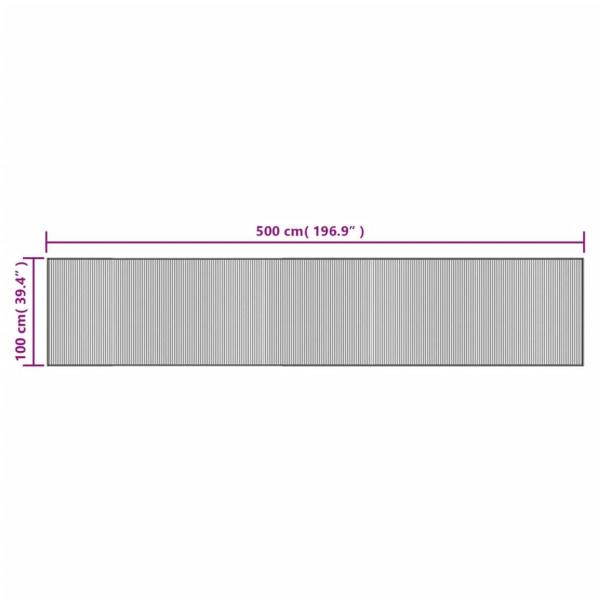 Teppich Rechteckig Schwarz 100x500 cm Bambus