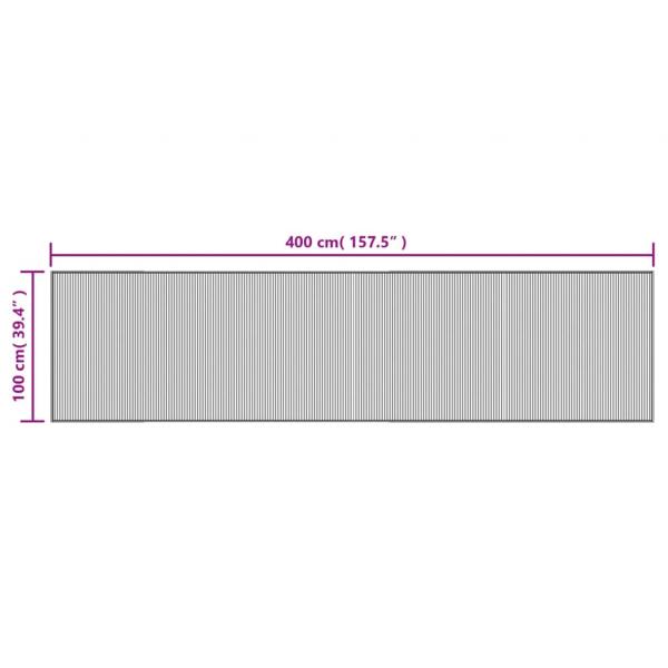 Teppich Rechteckig Natur 100x400 cm Bambus