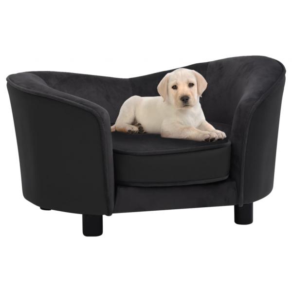 ARDEBO.de - Hundesofa Schwarz 69x49x40 cm Plüsch und Kunstleder   