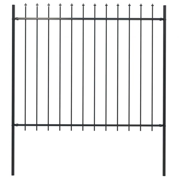 ARDEBO.de - Gartenzaun mit Speerspitzen Stahl 1,7 x 1,5 m Schwarz