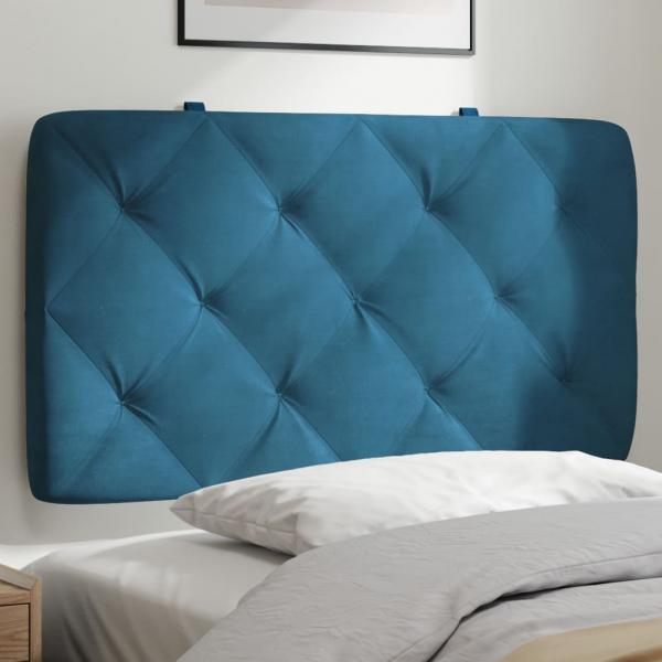 ARDEBO.de - Kopfteil-Kissen Blau 80 cm Samt