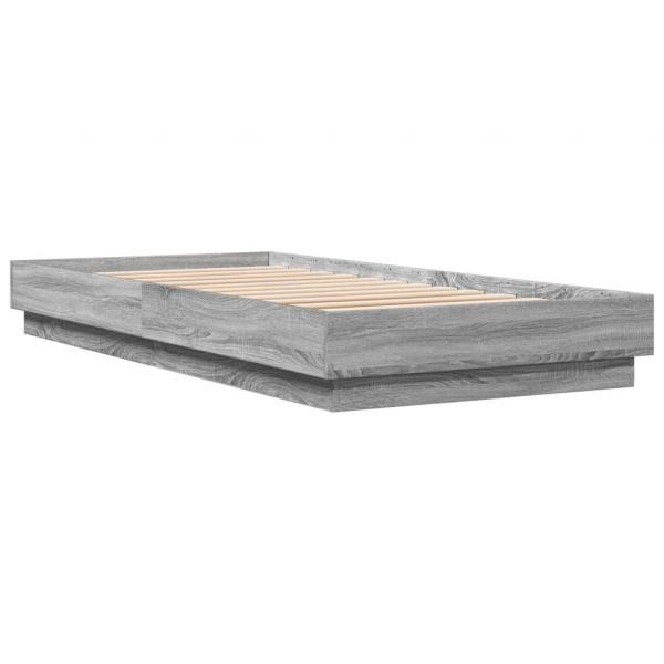 Bettgestell Grau Sonoma 100x200 cm Holzwerkstoff