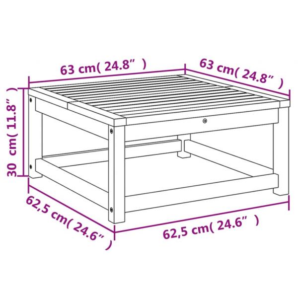 Gartentisch 63x63x30 cm Massivholz Akazie