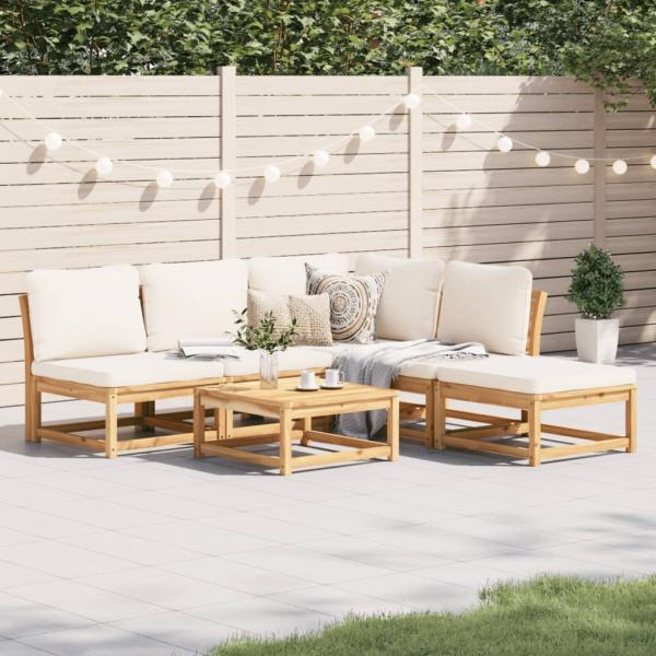 ARDEBO.de - 6-tlg. Garten-Lounge-Set mit Kissen Massivholz Akazie