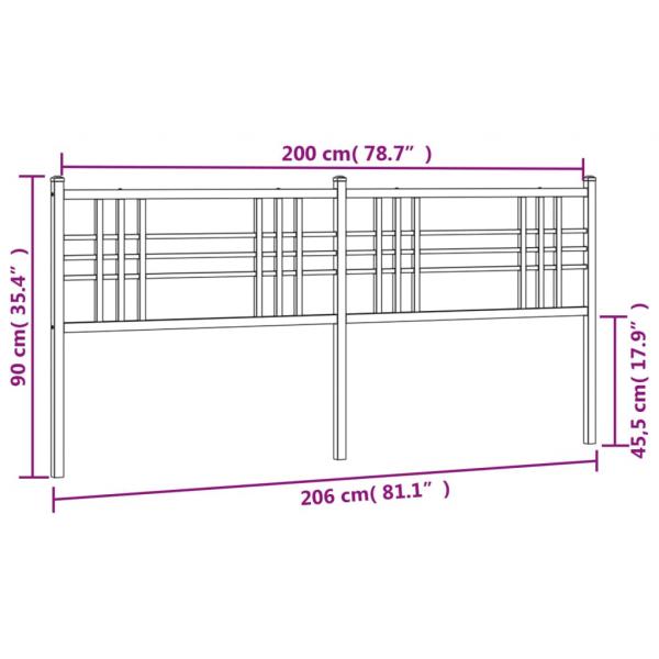 Kopfteil Metall Schwarz 200 cm