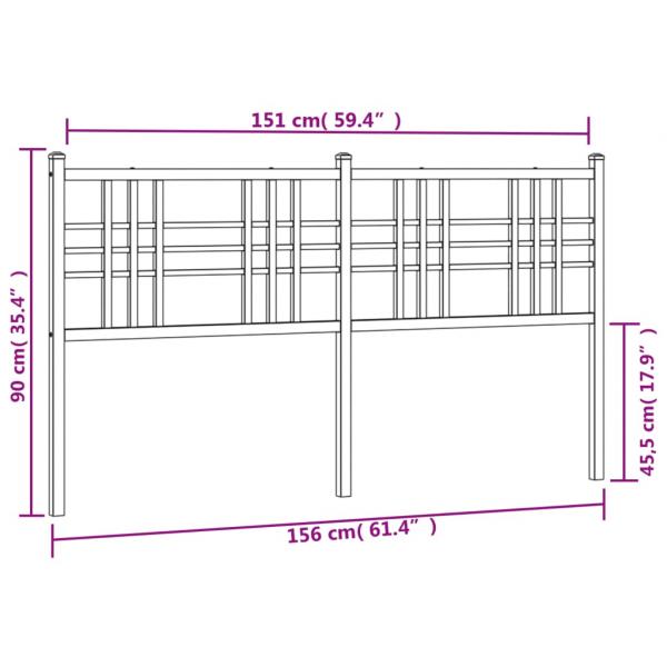 Kopfteil Metall Weiß 150 cm