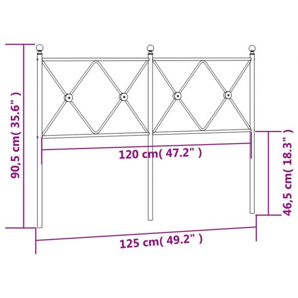 Kopfteil Metall Weiß 120 cm