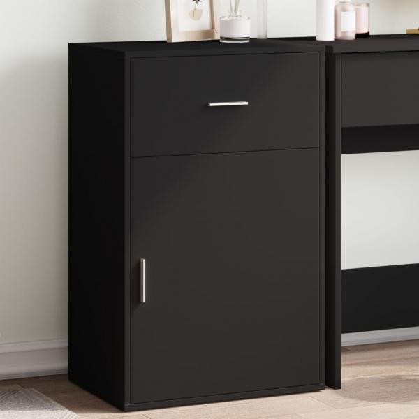 ARDEBO.de - Beistellschrank Schwarz 56,5x39x90 cm Holzwerkstoff