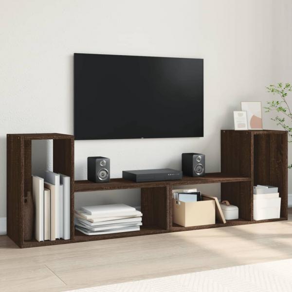 ARDEBO.de - TV-Schränke 2 Stk. Braun Eichen-Optik 75x30x50 cm Holzwerkstoff