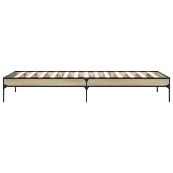 Bettgestell Sonoma-Eiche 75x190 cm Holzwerkstoff und Metall