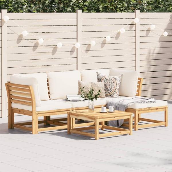 ARDEBO.de - 5-tlg. Garten-Lounge-Set mit Kissen Massivholz Akazie