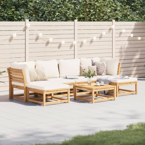 ARDEBO.de - 7-tlg. Garten-Lounge-Set mit Kissen Massivholz Akazie