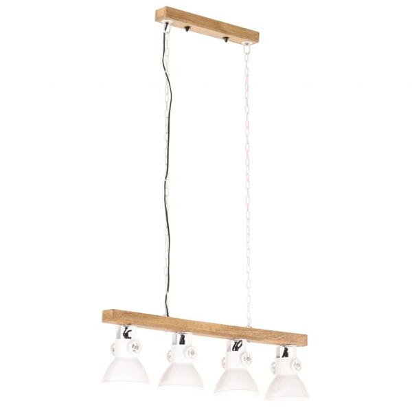 Deckenlampe Industriestil Weiß E27 Mangoholz