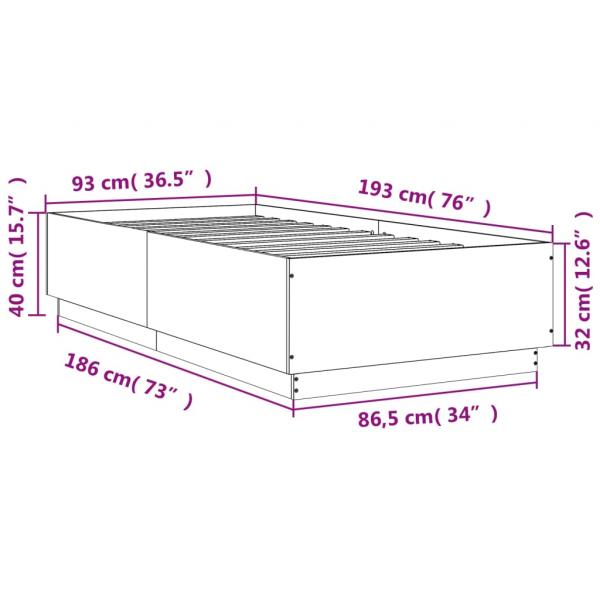 Bettgestell Grau Sonoma 90x190 cm Holzwerkstoff