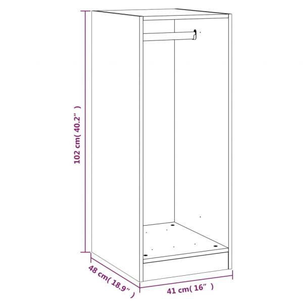 Kleiderschrank Räuchereiche 48x41x102 cm Holzwerkstoff