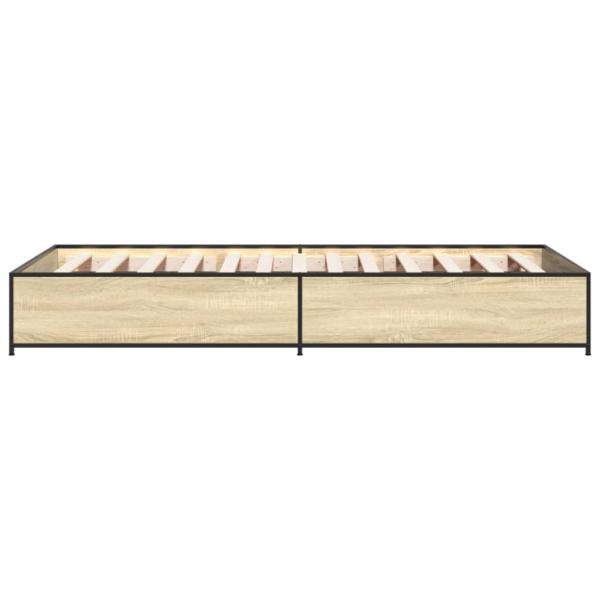 Bettgestell Sonoma-Eiche 75x190 cm Holzwerkstoff und Metall