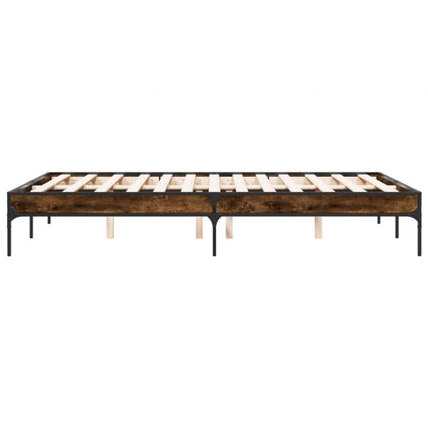 Bettgestell Räuchereiche 140x190 cm Holzwerkstoff und Metall