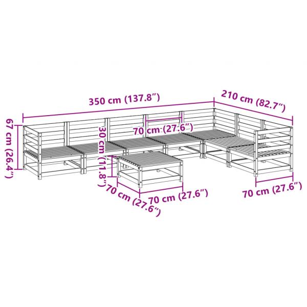 8-tlg. Garten-Sofagarnitur Kiefernholz Imprägniert