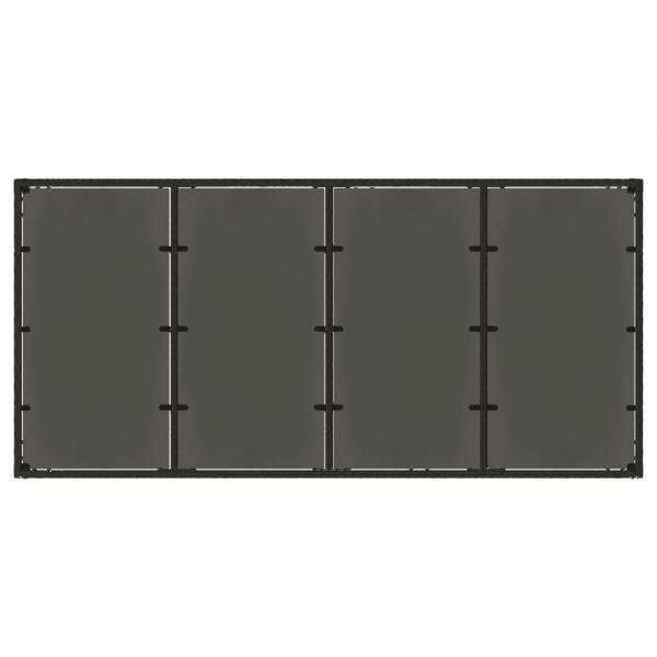 Gartentisch mit Glasplatte Schwarz 190x90x75 cm Poly Rattan