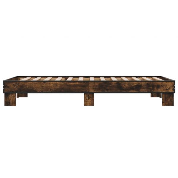 Bettgestell Räuchereiche 90x190 cm Holzwerkstoff und Metall