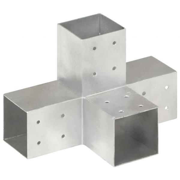 ARDEBO.de - Pfostenverbinder X-Form Verzinktes Metall 81 x 81 mm