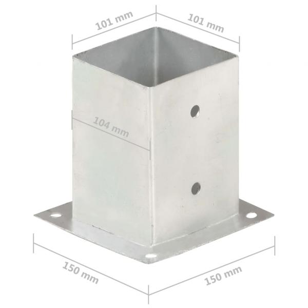 Pfostenanker 4 Stk. Verzinktes Metall 101 mm