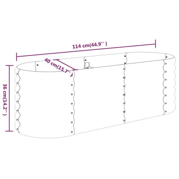 Hochbeet Pulverbeschichteter Stahl 114x40x36 cm Anthrazit