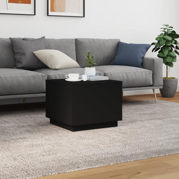 Couchtisch mit LED-Leuchten Schwarz 50x50x40 cm