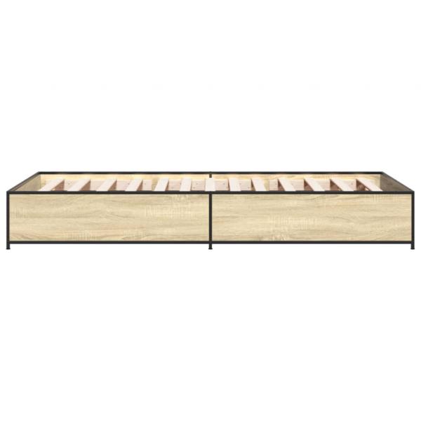 Bettgestell Sonoma-Eiche 90x200 cm Holzwerkstoff und Metall