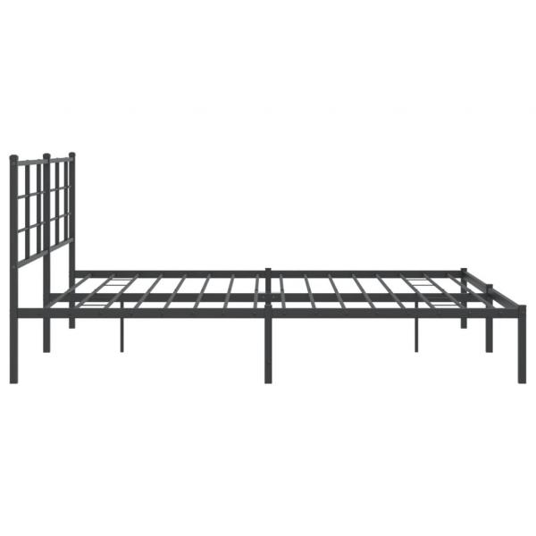 Bettgestell mit Kopfteil Metall Schwarz 183x213 cm