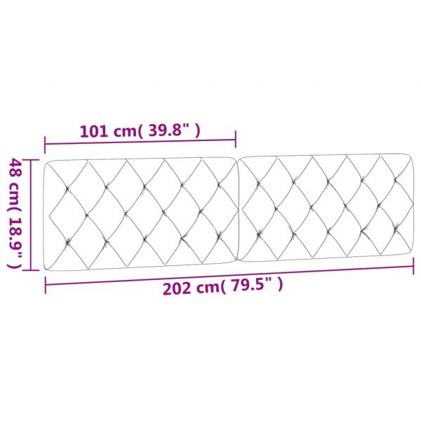 Kopfteil-Kissen Schwarz 200 cm Samt