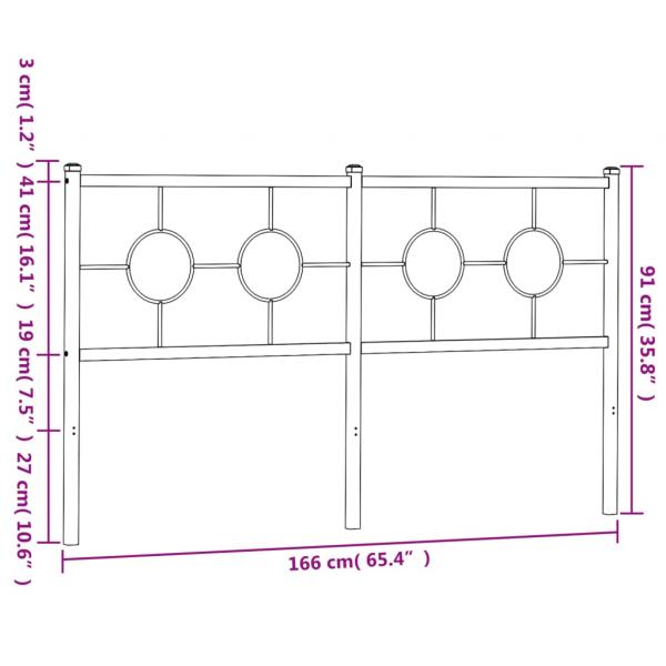 Kopfteil Metall Schwarz 160 cm