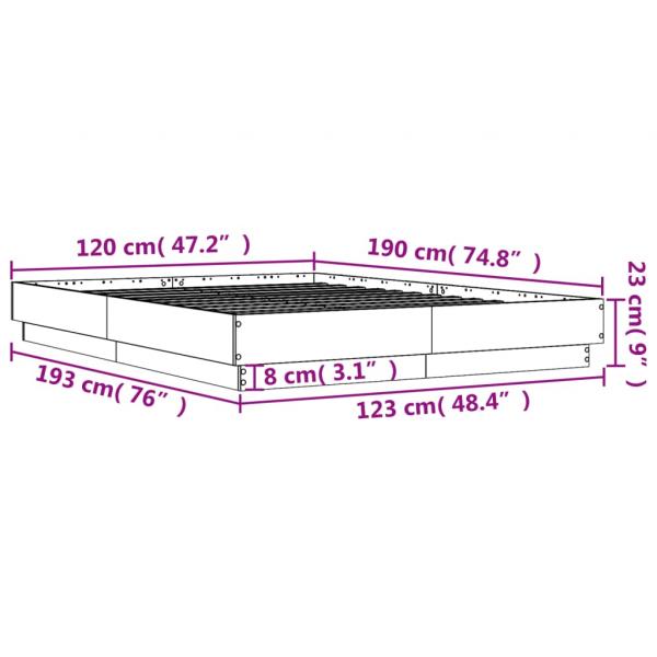 Bettgestell Betongrau 120x190 cm Holzwerkstoff