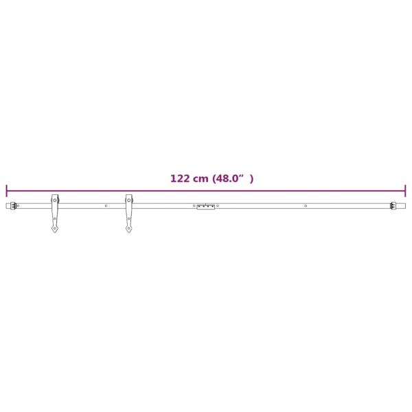 Mini Schiebetürbeschlag Set für Schranktüren Carbonstahl 122 cm