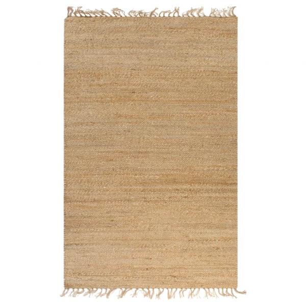 ARDEBO.de - Handgewebter Teppich Jute 120 x 180 cm Natur 