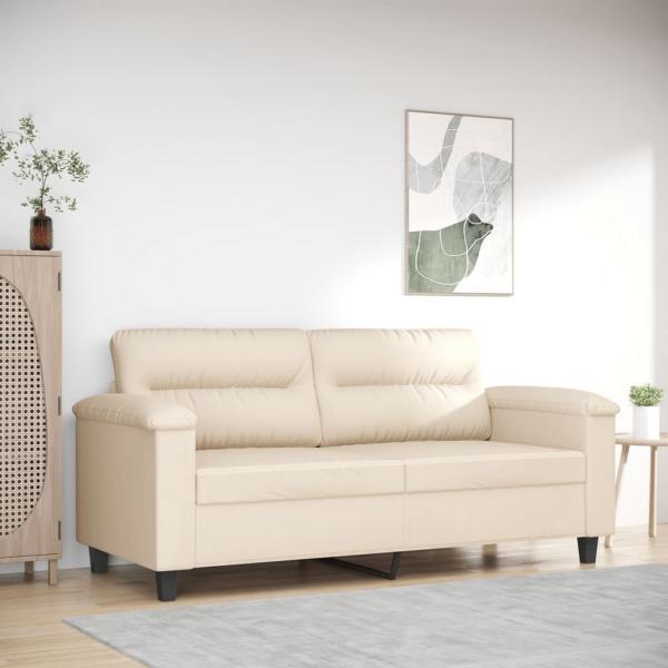 ARDEBO.de - 2-Sitzer-Sofa Beige 140 cm Mikrofasergewebe