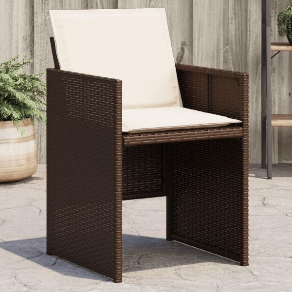 ARDEBO.de - Gartenstühle mit Kissen 4 Stk. Braun Poly Rattan