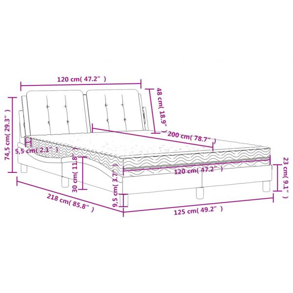 Bett mit Matratze Schwarz 120x200 cm Kunstleder