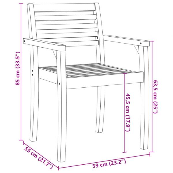 Gartenstühle 8 Stk. 59x55x85 cm Massivholz Akazie