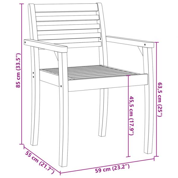 Gartenstühle 6 Stk. 59x55x85 cm Massivholz Akazie