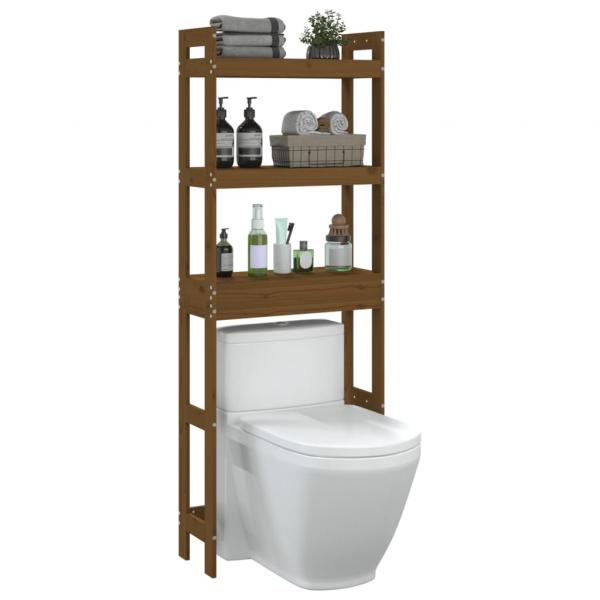 Toilettenregal Honigbraun 63x26x171 cm Massivholz Kiefer