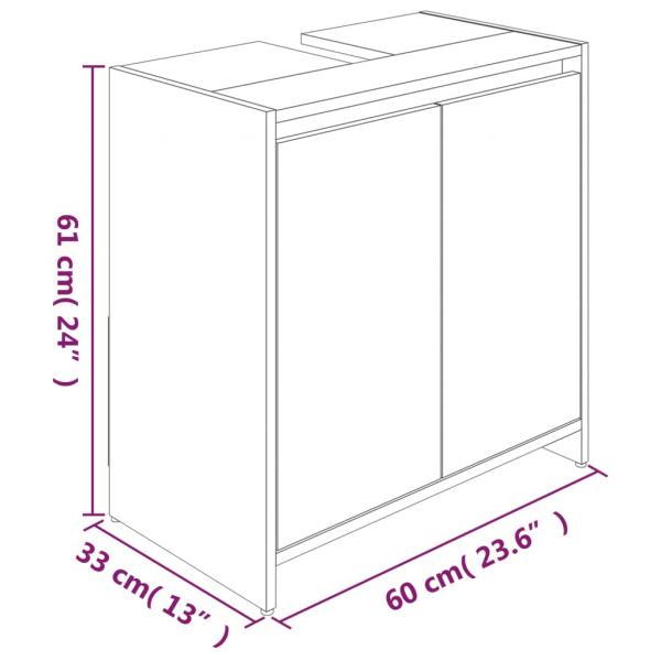 Badschrank Räuchereiche 60x33x61 cm Holzwerkstoff