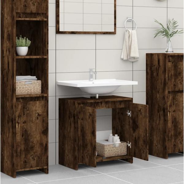 Badschrank Räuchereiche 60x33x61 cm Holzwerkstoff