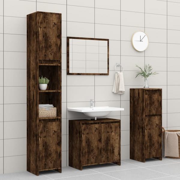 Badschrank Räuchereiche 60x33x61 cm Holzwerkstoff