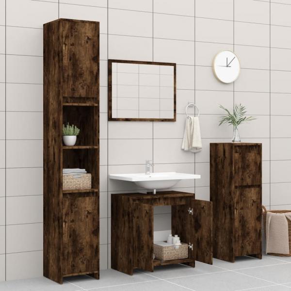 Badschrank Räuchereiche 60x33x61 cm Holzwerkstoff