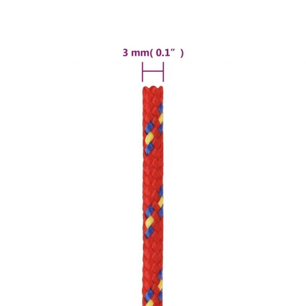 Bootsseil Rot 3 mm 500 m Polypropylen