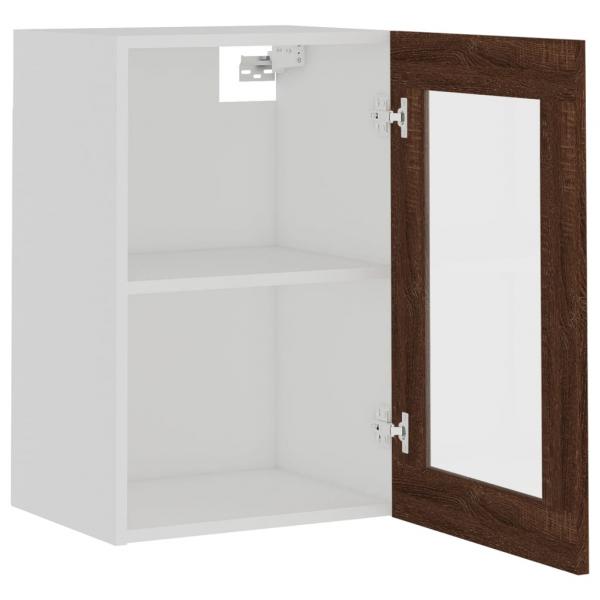 Hängeschrank Glas Braun Eichen-Optik 40x31x60 cm Holzwerkstoff